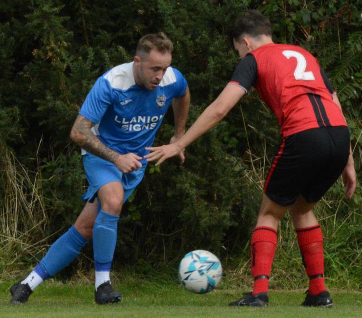 Jonathan Lee in action against Clarby Road earlier in the season scored for Monkton Swifts at Tish